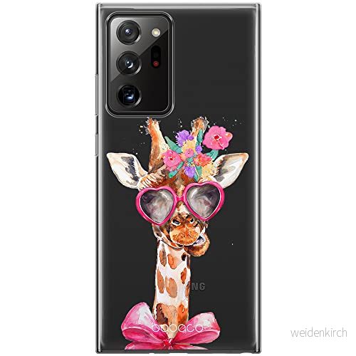 ERT GROUP mobiltelefonfodral för Samsung GALAXY NOTE 20 ULTRA originalt och officiellt licensierat Babaco mönster Giraffe 002 optimalt anpassad till formen på mobiltelefonen, gedeeltelijk transparant 5903040361214