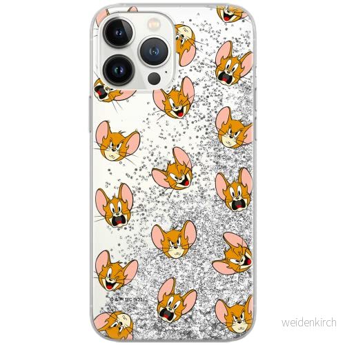 ERT GROUP mobiltelefonfodral för Apple Iphone 12 Mini originalt och officiellt licensierat Tom and Jerry mönster 008 Vit optimalt anpassad till formen på mobiltelefonen, med glitter overflow effekt 5904805260728