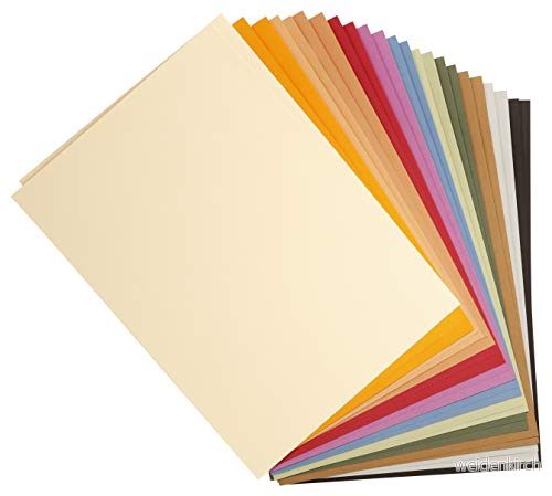 Clairefontaine Ref 960450C tulpankornigt färgat ritpapper (paket 24 ark) A4 (29,7 x 21 cm) 160 gsm papper blandade pastellfärger djupfärgad, ren cellulosa, syrafri 3329689604505