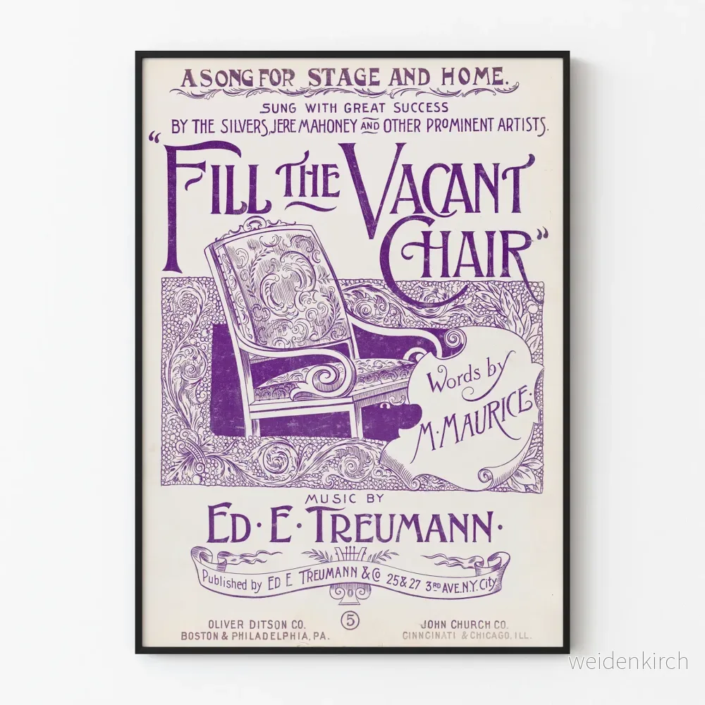 Vintageposter "Fill the Vacant Chair" för väggdekoration