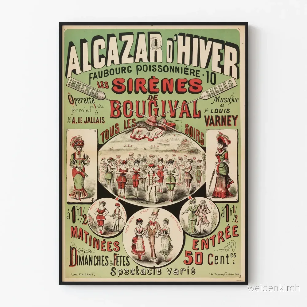 Vintageposter Alcazar d'Hiver - Sirenerna från Bougival