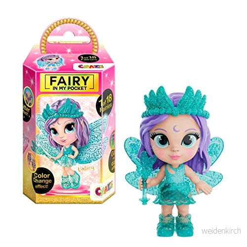 Craze Fairy In My Pocket Älva docka med vingar, älva, leksak att samla speciella effekter som glitter, lyser i mörkret och färgförändring 4059779043974