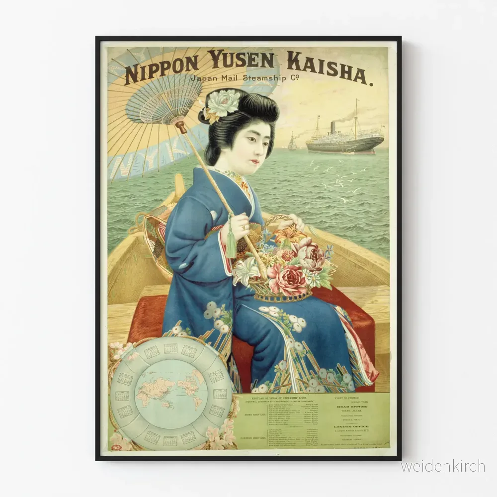 Vintageposter Nippon Yusen Kaisha – Klassisk japansk väggdekoration Vintageposter Nippon Yusen Kaisha – Klassisk japansk väggdekoration