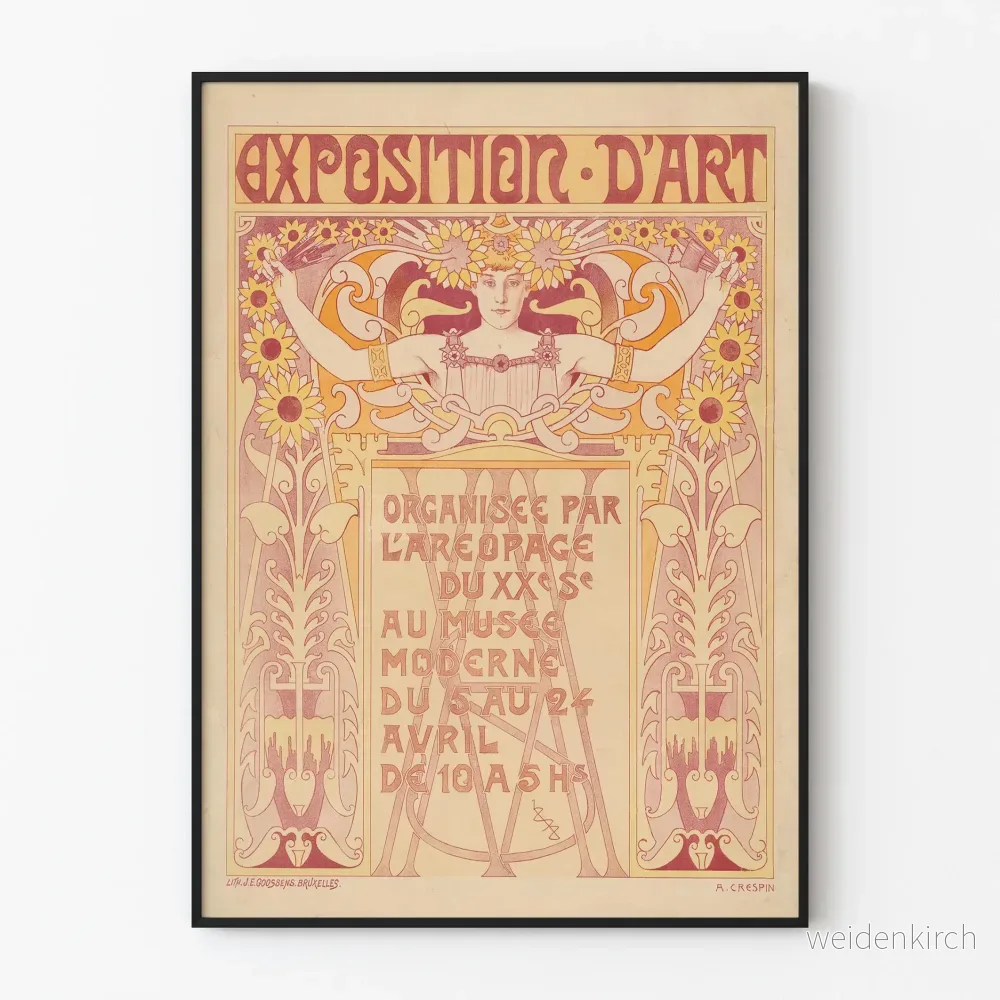 Vintage affisch för konstutställning på modernmuseet