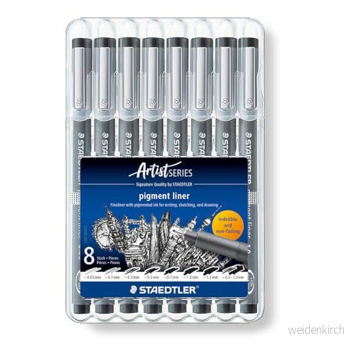 Pigmentliner Staedtler 308 ass. färger (8 st.) 4007817309247
