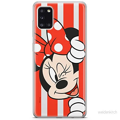 ERT GROUP mobiltelefonfodral för Samsung A31 originalt och officiellt licensierat Disney mönster Minnie 059 optimalt anpassad till formen på mobiltelefonen, gedeeltelijk transparant 5903040213803