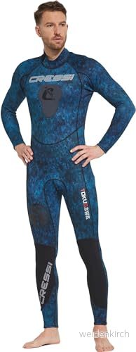 Cressi Tokugawa Man monopiece 3 mm herr one piece neopren våtdräkt, kamouflage blå, XS 8022983209241