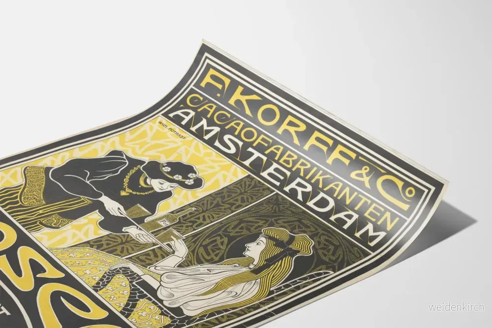 Vintageposter F. Korff & Co, tillverkare av kakao Amsterdam - Bild 3