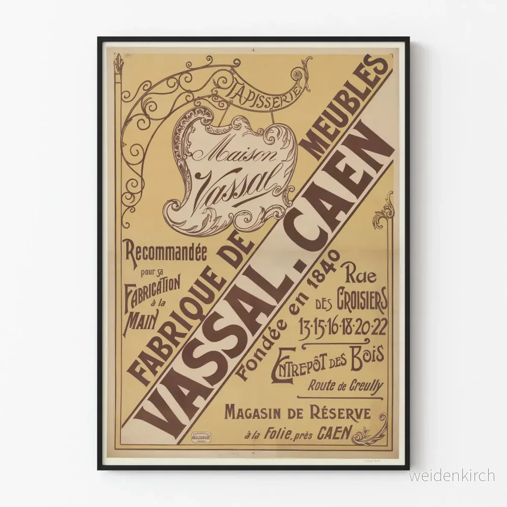 Vintageposter Maison Vassal Möbelframställning i Caen