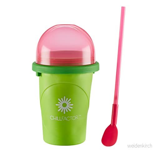 BANDAI CHILLFACTOR CO07952 grön färg köksleksak Graniserad maskin med återanvändbart glas och sugrör, familjeleksak, perfekt som gåvor. 8414614079529