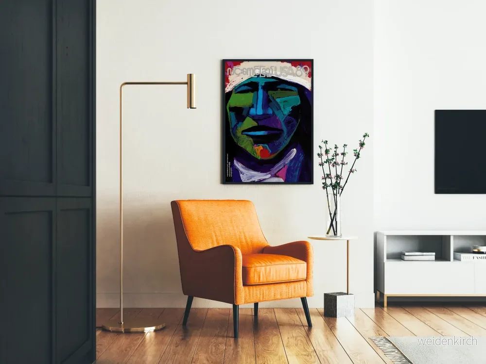 Dekorativ poster med färgglad ansiktsbild USA 89 Lin Yaung Chi - Bild 2