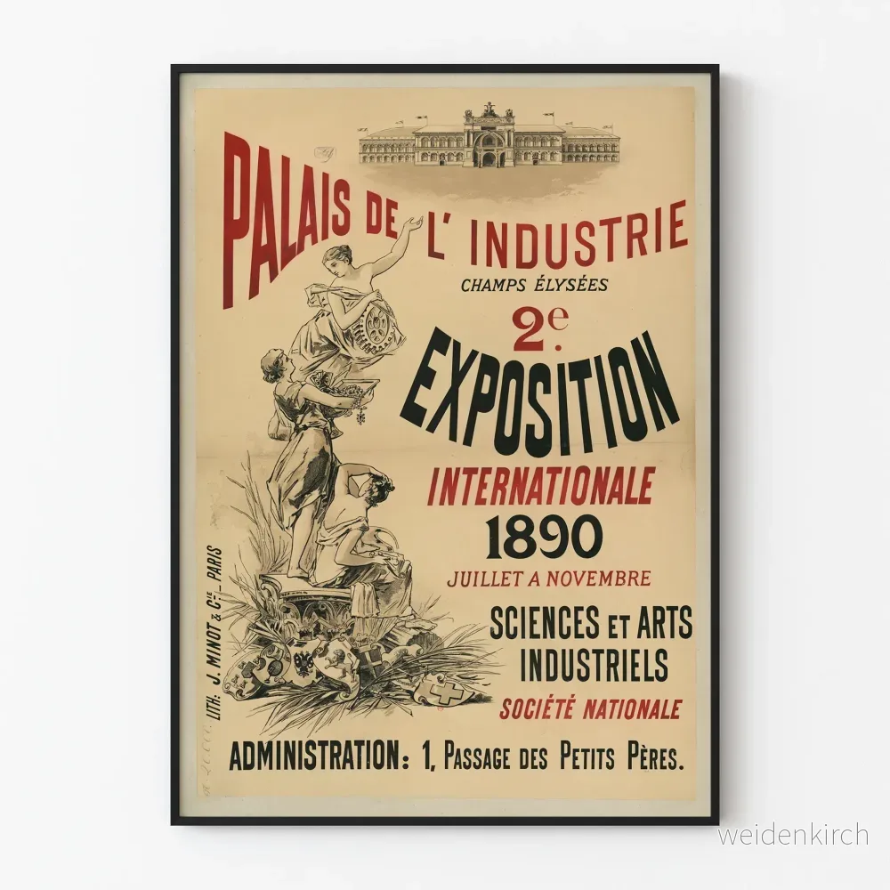 Postern av Industripalatset – 2:a Internationella utställningen 1890 Postern av Industripalatset – 2:a Internationella utställningen 1890