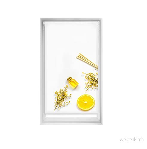 Blindecor Enkel stämpling utan borrning Genomskinlig Estor Digitalt tryck, Citron, 80 x 150 cm (bredd per höjd). Tygstorlek 77 145 8434363459823