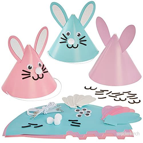 Baker Ross FX502 Kittsatser för påskkanin med käpphatt 6 stycken, påskpyssel och festtillbehör 5063067004072