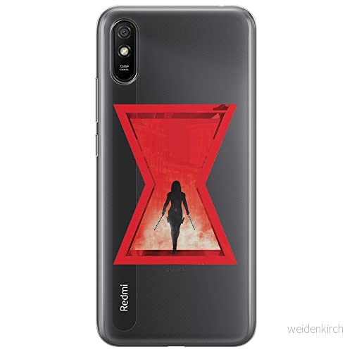 ERT GROUP mobiltelefonfodral för Xiaomi REDMI 9A originalt och officiellt licensierat Marvel mönster Black Widow 009 optimalt anpassad till formen på mobiltelefonen, gedeeltelijk transparant 5903040272756