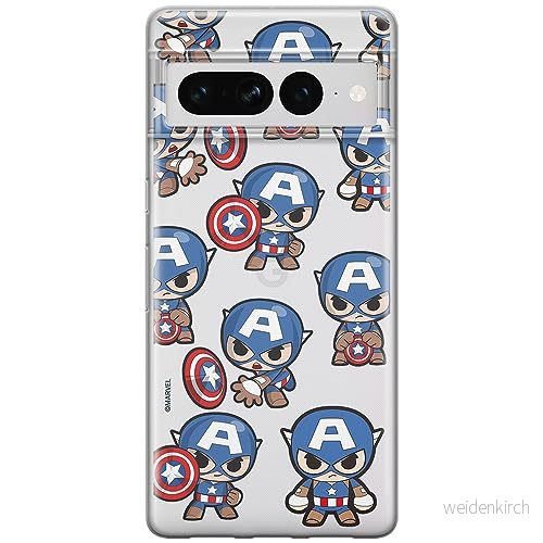 ERT GROUP mobiltelefonfodral för Google PIXEL 7 PRO originalt och officiellt licensierat Marvel mönster Captain America 029 optimalt anpassad till formen på mobiltelefonen, gedeeltelijk transparant 5905795169893