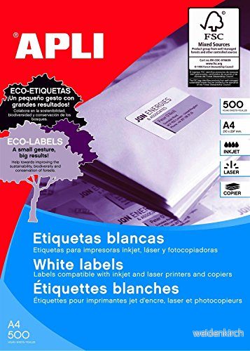 APLI 1795 Box 500 ark etiketter polyvalent 105 x 42,4 mm, vit 8410782017950