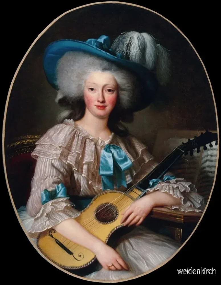 Målning av porträtt av Félicité-Louise de Frézals 1765-1854 född Esmangard de Beauval hovdam till Marie-Antoinette - Anonym | Konsttryck - Bild 2