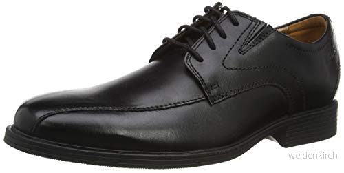 Clarks Whiddon Pace Skor med snörning för män, svart läder, 43 EU 5050410592836