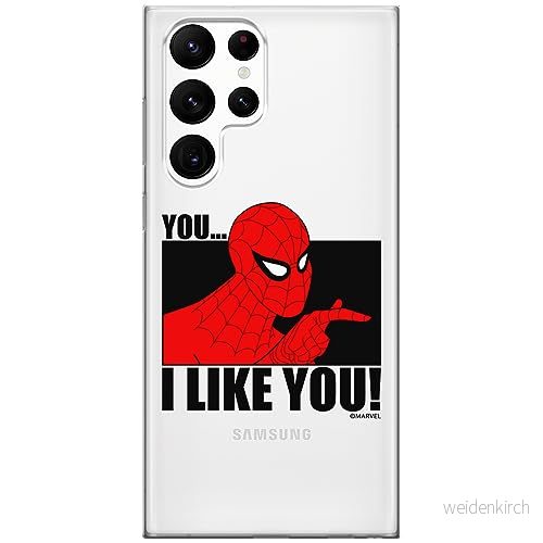 ERT GROUP mobiltelefonfodral för Samsung S22 ULTRA originalt och officiellt licensierat Marvel mönster Spider Man 034 optimalt anpassad till formen på mobiltelefonen, gedeeltelijk transparant 5905795010256