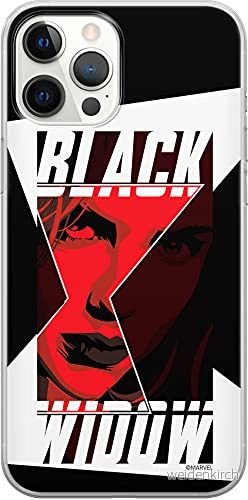 ERT GROUP mobiltelefonfodral för Apple Iphone 12 PRO MAX originalt och officiellt licensierat Marvel mönster Black Widow 012 Vit anpassad till formen på mobiltelefonen, fodral tillverkad av TPU plast 5903537988238