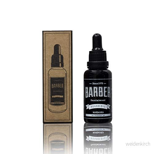 Barber Marmara Beard Oil 30 ml skäggolja för daglig skäggvård från 3 dagars skägg till fullskägg sandelträ olja män extra glans och smidighet. Högkvalitativ 8691541000240