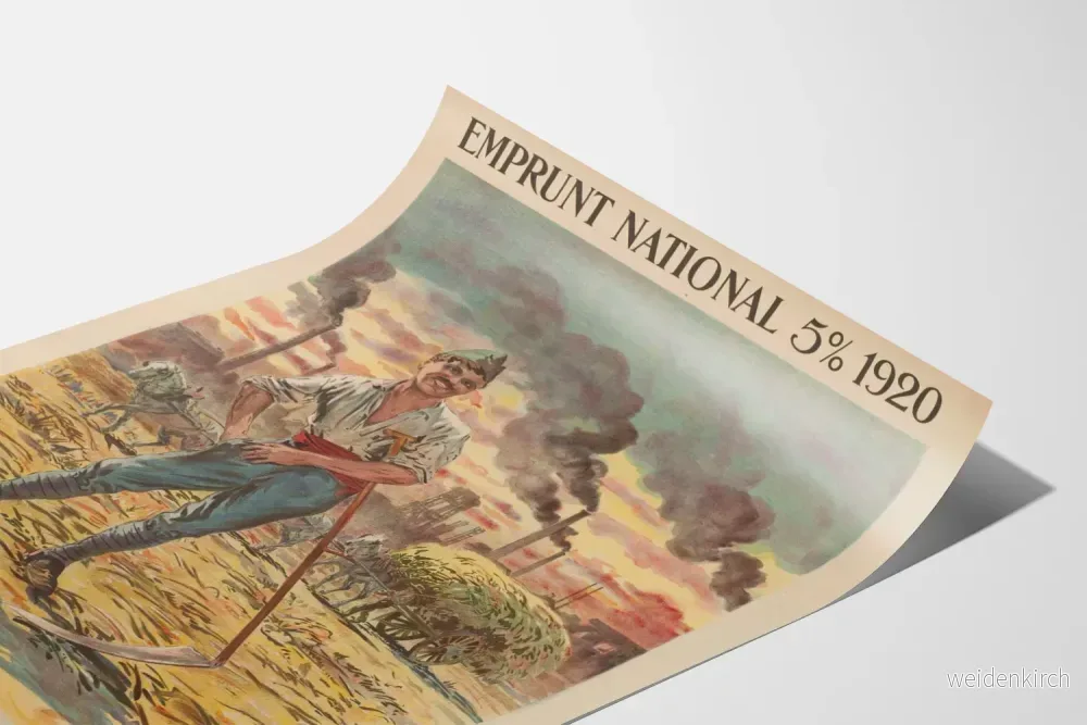Vintageposter Emprunt National 5% 1920 Jordaan & Cie - Bild 3