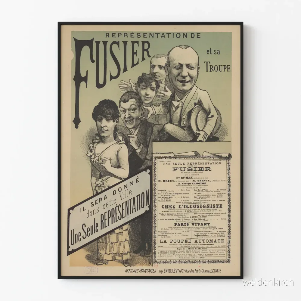 Vintageposter föreställning av Fusilier och hans troupe