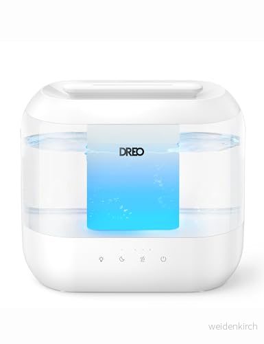 Dreo luftfuktare för sovrum, 4 L cool dimma hem, 32 H drifttid, diffusor eterisk olja, 28 dB tyst rum, nattlampa, snabb ultraljud 850049246026