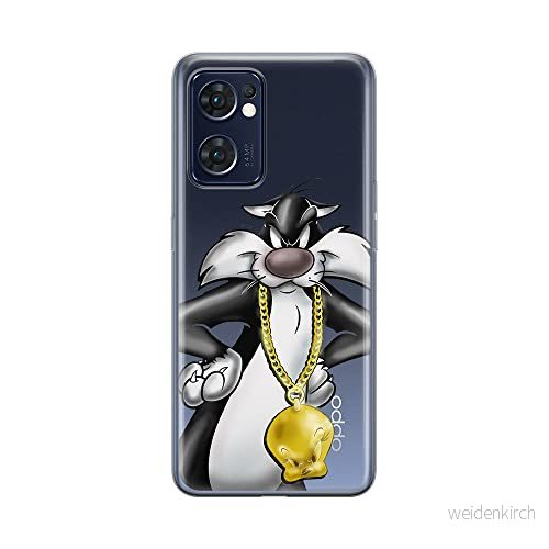 ERT GROUP mobiltelefonfodral för Oppo RENO 7 5G originalt och officiellt licensierat Looney Tunes mönster Sylwester 003 optimalt anpassad till formen på mobiltelefonen, gedeeltelijk transparant 5905511301989