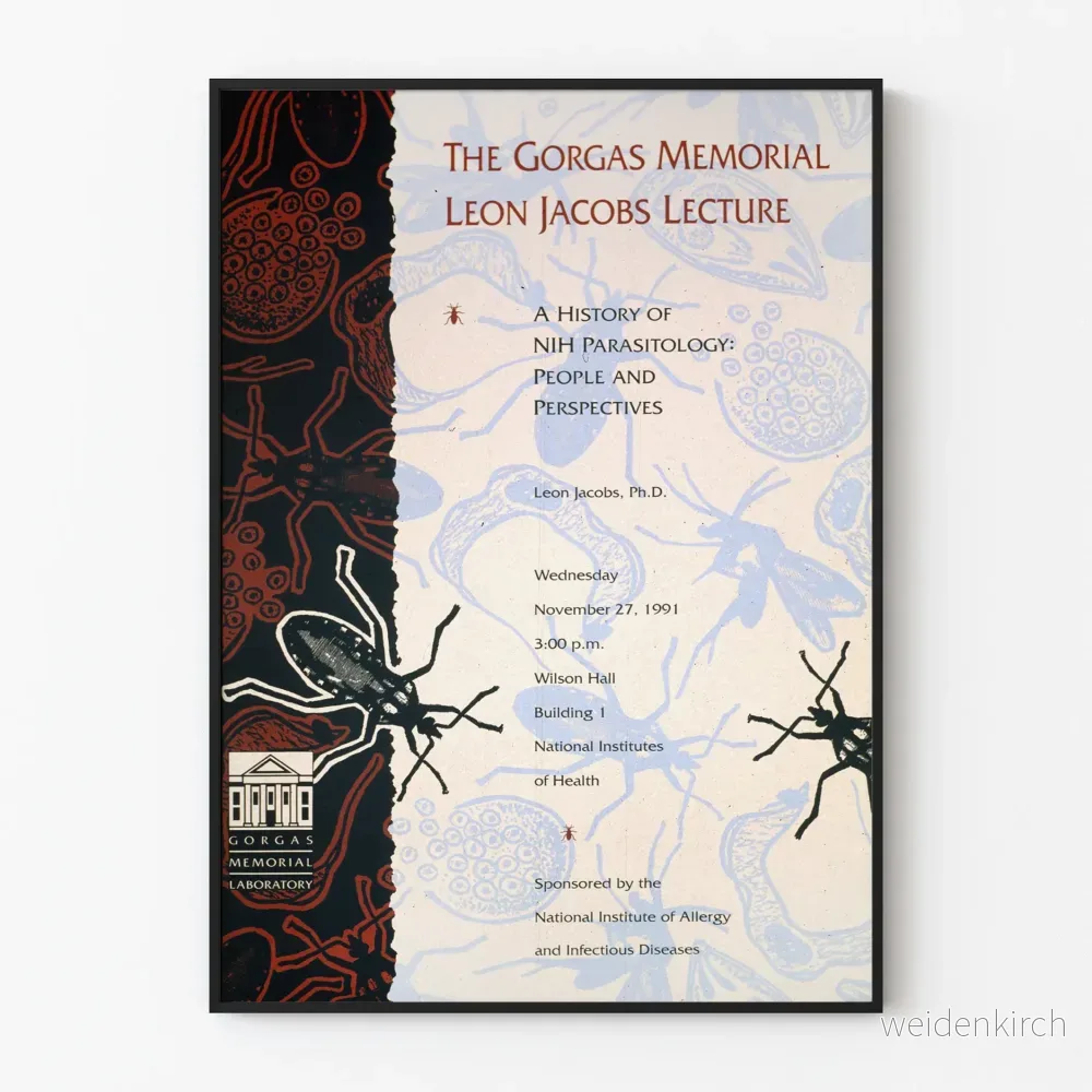 Vetenskaplig vintageposter om parasitologi NIH - Konferens Léon Jacobs