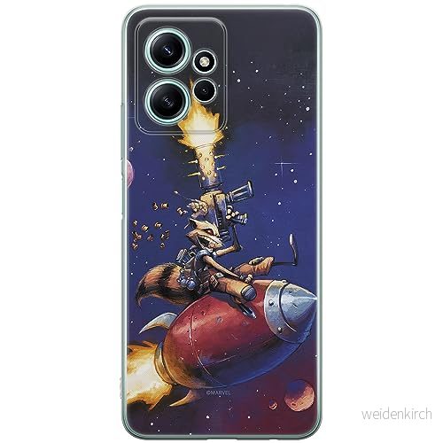 ERT GROUP mobiltelefonfodral för Xiaomi REDMI NOTE 12 4G originalt och officiellt licensierat Marvel mönster Rocket 007 optimalt anpassad till formen på mobiltelefonen, fodral tillverkad av TPU plast 5905511938581