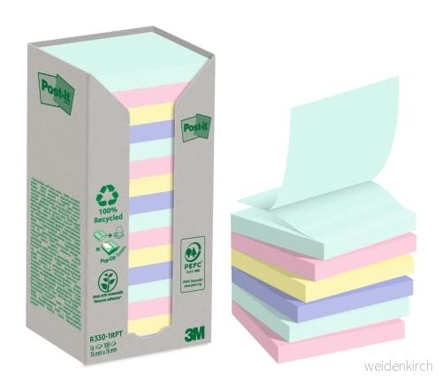 Post it Z notes genbrug 76x76mm (pakke a 16 blokke) 4054596926738