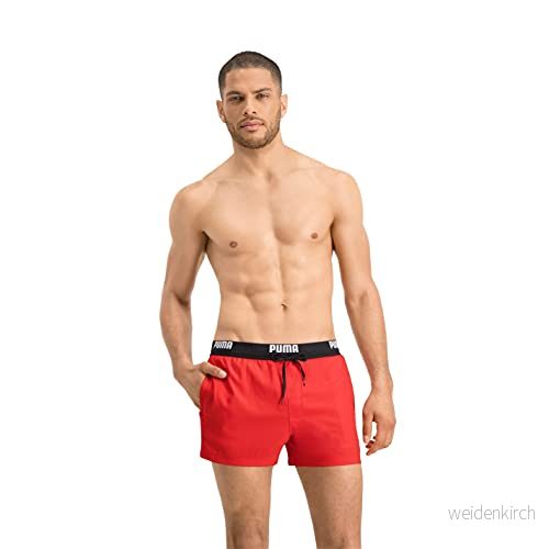 Puma Logo Men's Short Length Swimming Shorts Unisex Boxershorts, Röd XXL 8718824814605