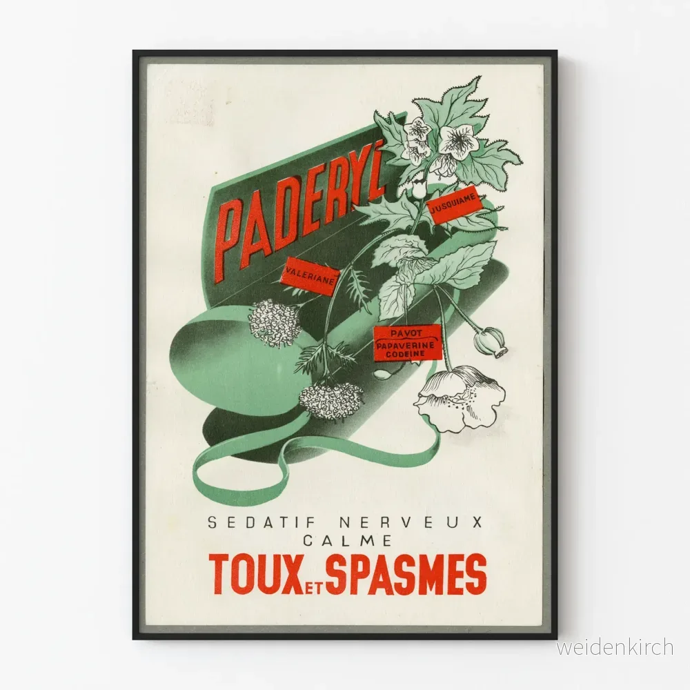Vintageposter Paderyl - Retro medicinsk väggdekoration