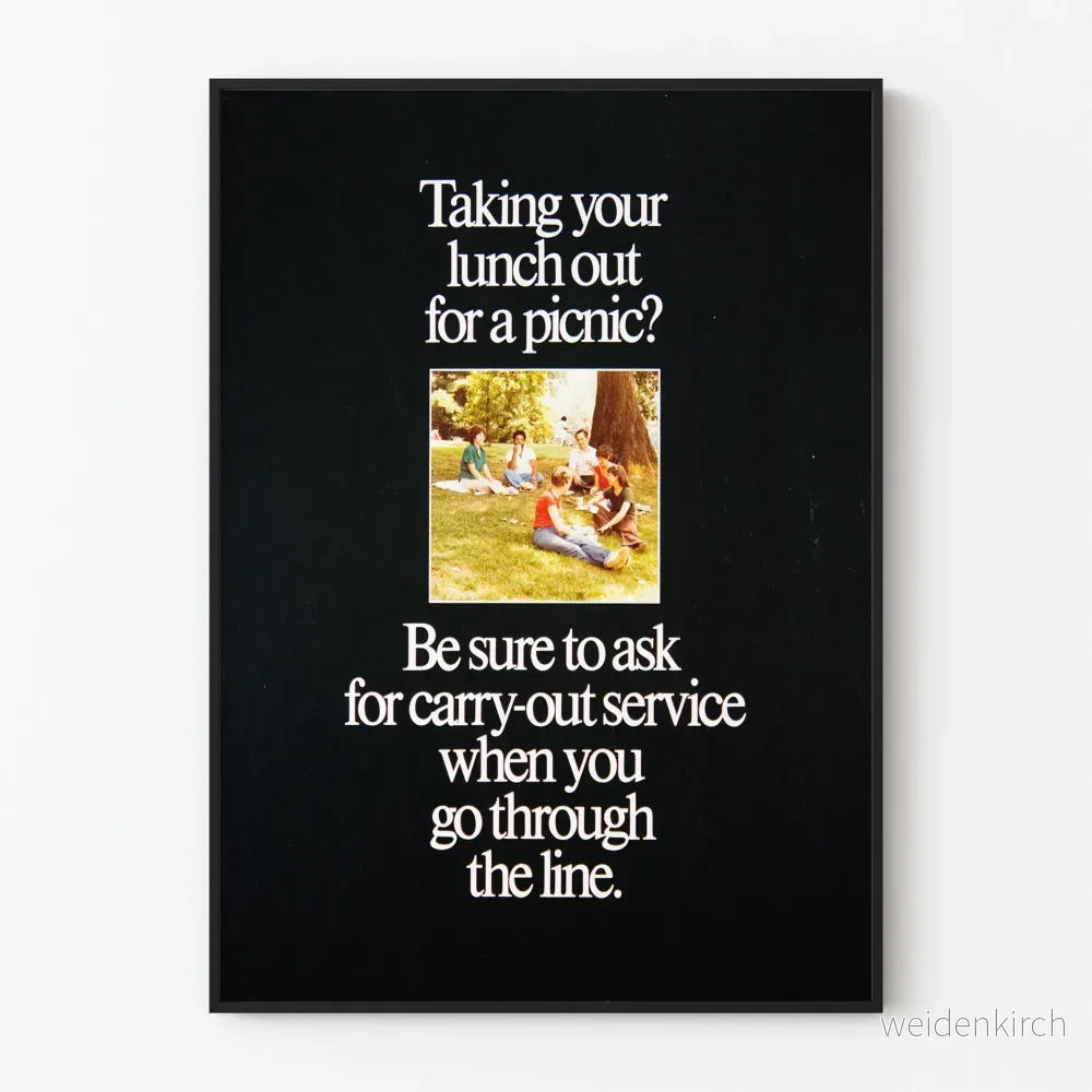 Vintage picnic-plakat för take-away-service