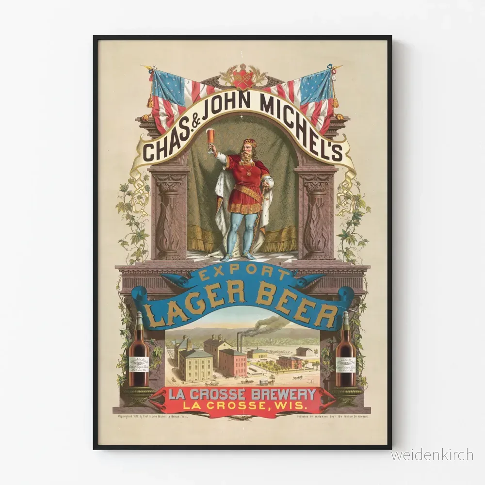 Vintageposter för Lager Export från La Crosse Brewery