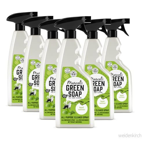Marcel's Green Soap universalspray basilika och vetiver rengöringsspray 100% miljövänlig vegansk 97% biologiskt nedbrytbar 6 pack 500 ml 8719189416558