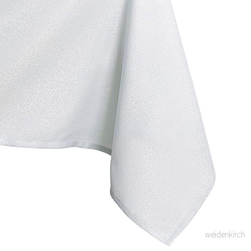 AmeliaHome bordsduk, 140 x 320 cm fläckskydd, lotuseffekt, tvättbar, vattenavvisande, glänsande, slät, empire, vit 4251758637024