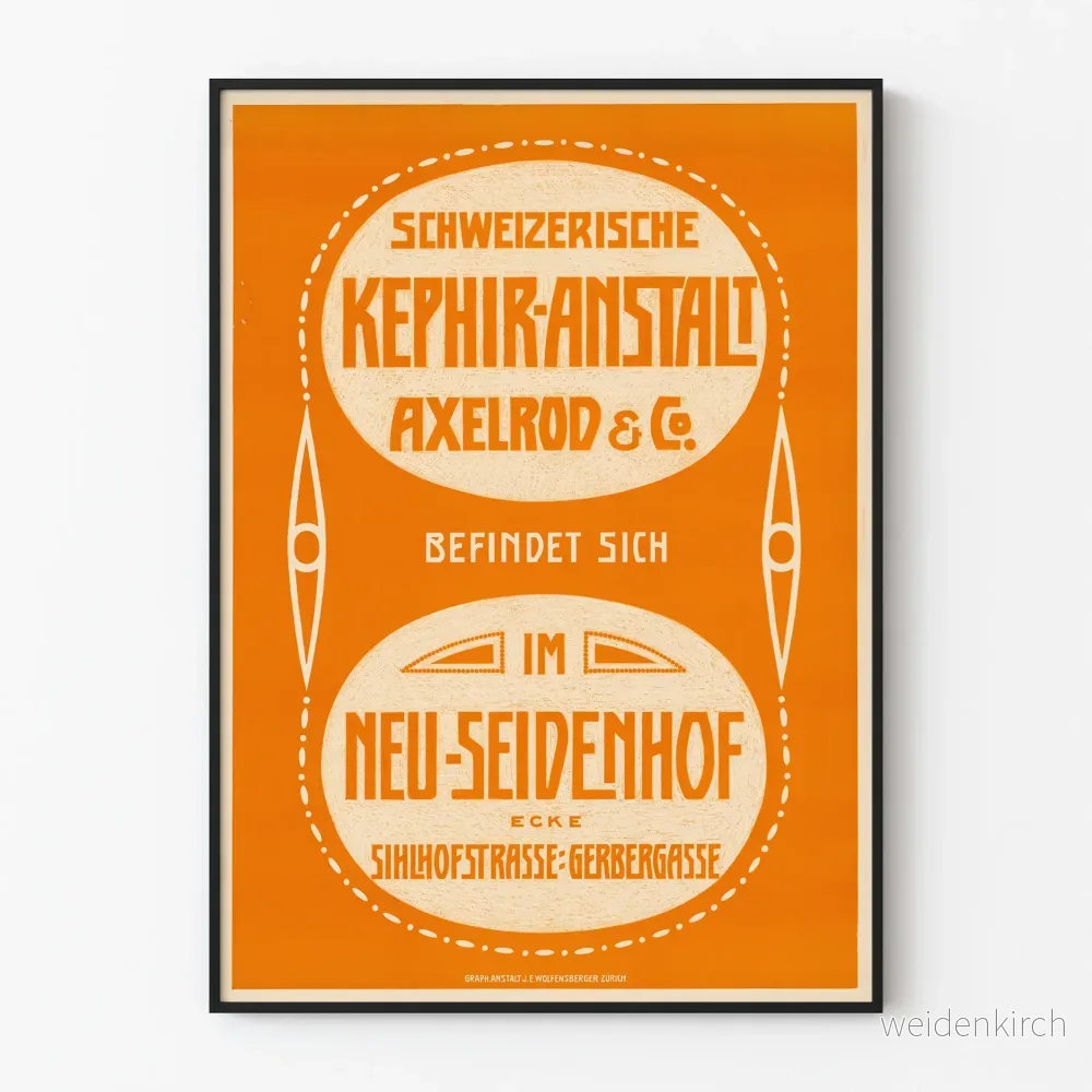 Svensk vintageposter Kephir Anstalt Axelrod & Co