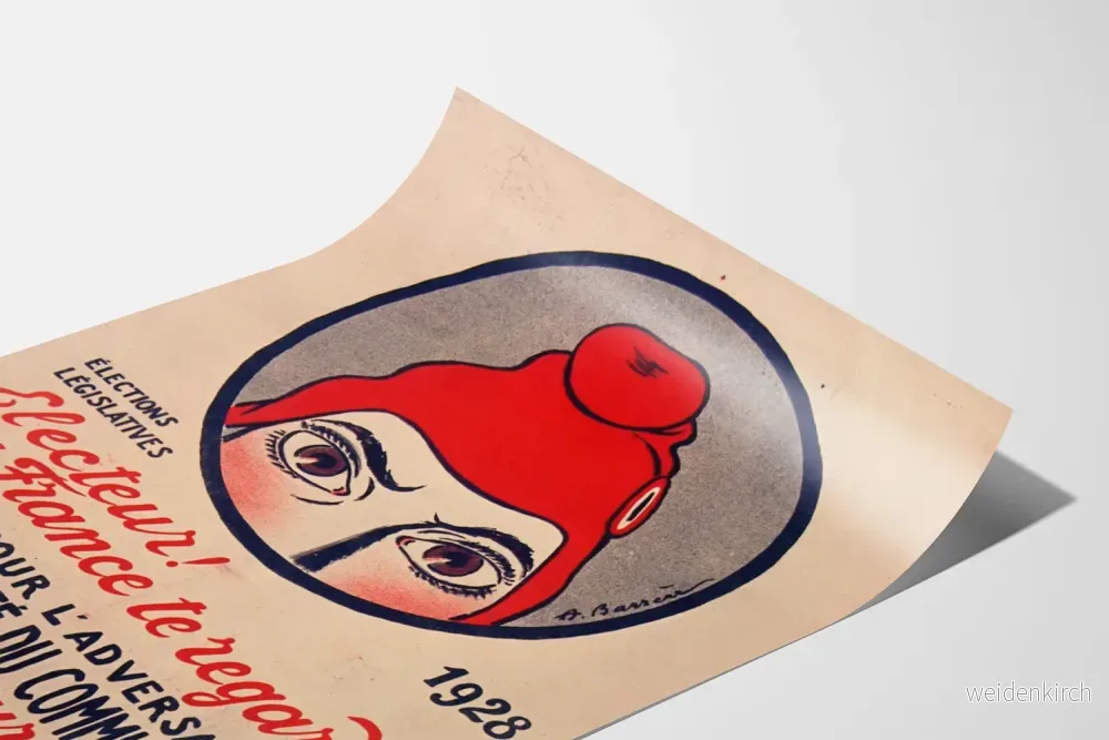 Vintage valaffisch 1928 – Väljaren, Frankrike tittar på dig - Bild 3