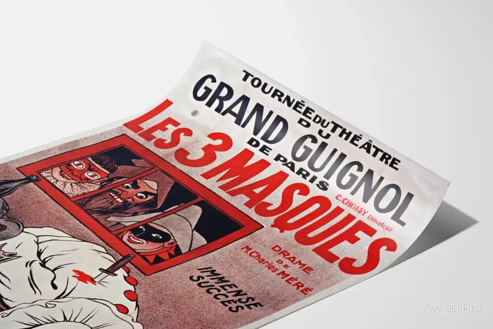Vintageposter för Grand Guignol-teatern: De 3 masker - Bild 3
