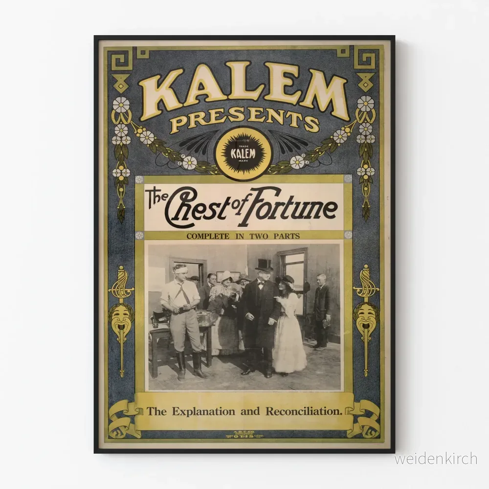 Vintageposter Kalem The Chest of Fortune - Retro väggdekoration