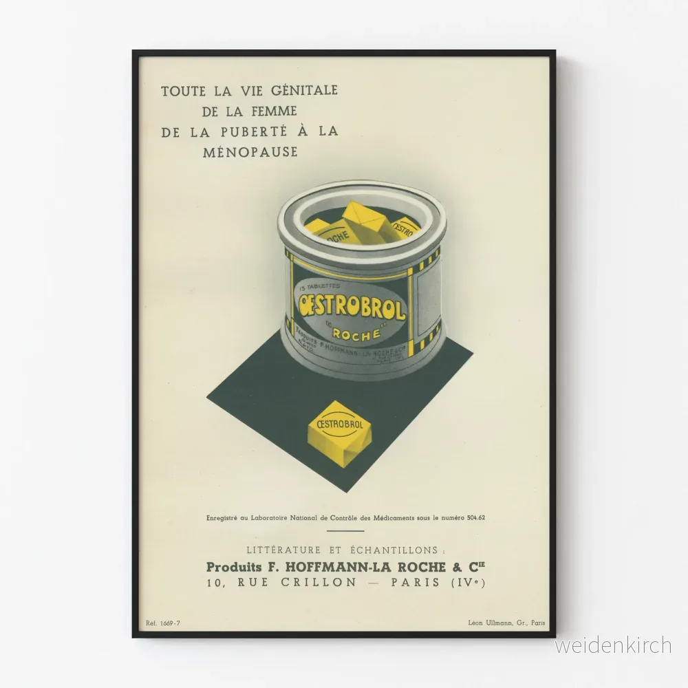 Vintageaffisch OestroBrol för medicinsk väggdekoration
