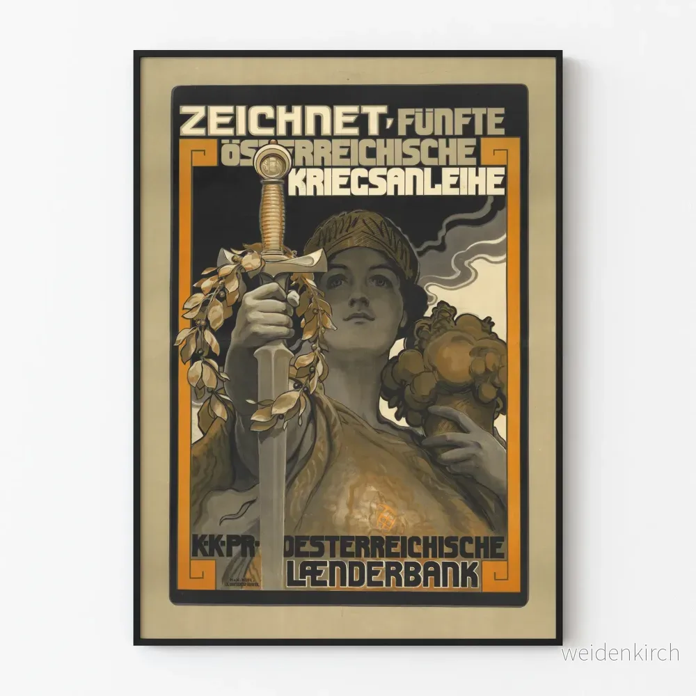 Vintage österrikisk poster för det 5:e krigsobligationsprogrammet