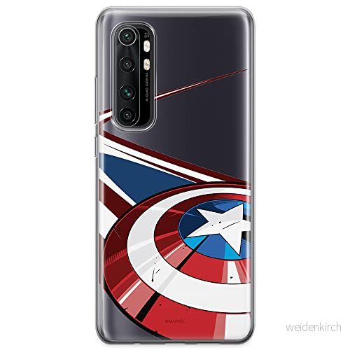 ERT GROUP mobiltelefonfodral för Xiaomi MI NOTE 10 Lite originalt och officiellt licensierat Marvel mönster Captain America 008 anpassad till formen på mobiltelefonen, gedeeltelijk transparant 5904805587917