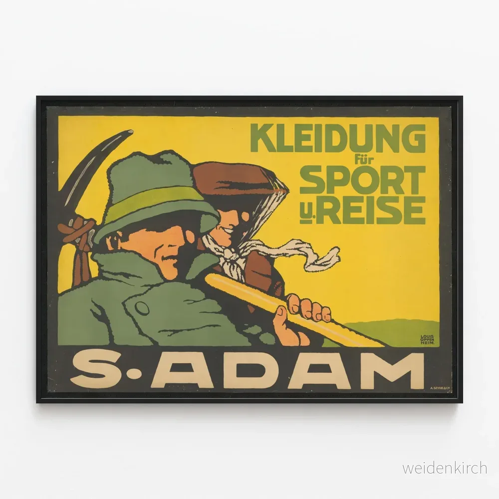 Vintageposter för sport- och resekläder S. Adam