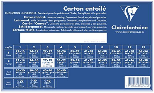 Clairefontaine 33999C duk (3 mm, liggande format, 27 x 19 cm, perfekt för våtekniker, praktisk och lätt att använda) vit 3329680339994