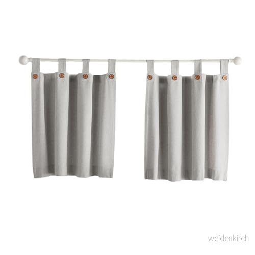 Elrene Home Fashions Tucker enfärgade fönstergardiner för kök eller badrum, 76 cm x 61 cm, grå, set med 2 194590036195