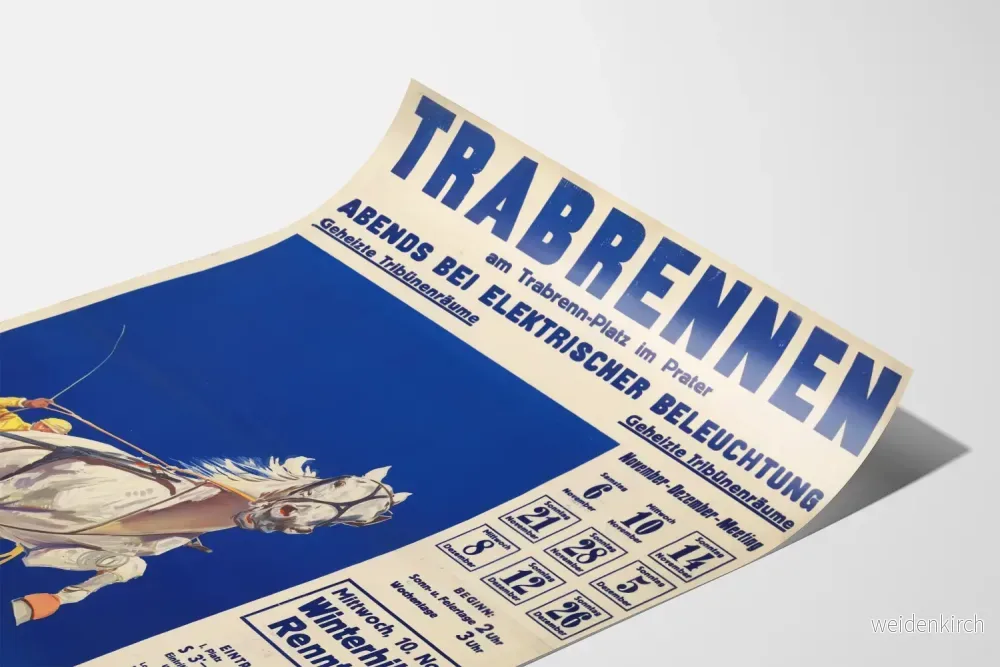 Vintageaffisch Travlöpning på Trabrennplatz – Hästtema Väggdekoration - Bild 3